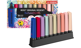 Highlighter - STABILO BOSS ORIGINAL NatureCOLOURS Wildflowers Edition - Deskset of 10 - Assorted Colours