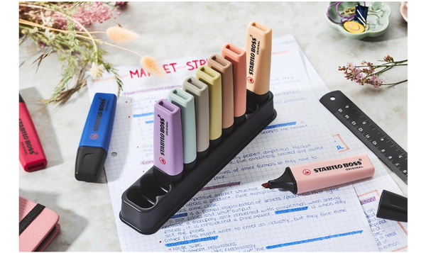 Highlighter - STABILO BOSS ORIGINAL NatureCOLOURS Wildflowers Edition - Deskset of 10 - Assorted Colours