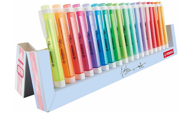 Highlighter - STABILO swing cool - Deskset of 18 - 8 Neon Colours & 10 Pastel Colours