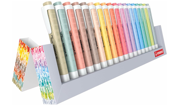 Highlighter - STABILO swing cool NatureCOLORS - Deskset of 18 - 8 Natural &amp; 10 Pastel Colours