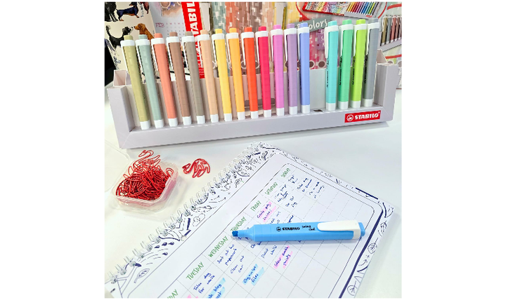 Highlighter - STABILO swing cool NatureCOLORS - Deskset of 18 - 8 Natural &amp; 10 Pastel Colours
