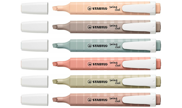 Highlighter - STABILO swing cool NatureCOLORS - Pack of 6 - Assorted Colours