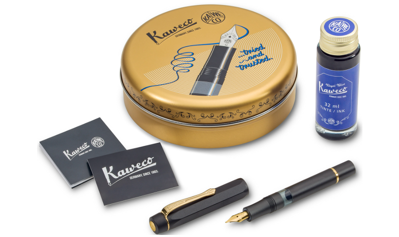 Kaweco Sport Piston Filler Fountain Pen and 32ml Ink Set Black