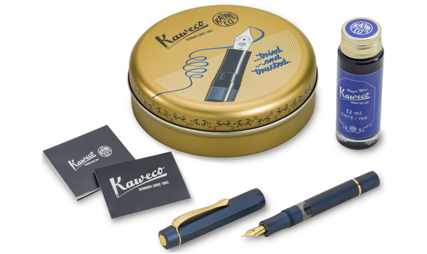 Kaweco Sport Piston Filler Fountain Pen and 32ml Ink Set Navy