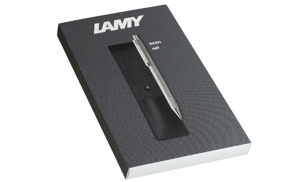 LAMY 240 KS econ Brushed Ballpoint Pen and Leather Pouch set