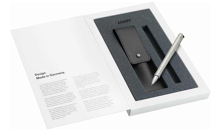 LAMY 330 TR swift Palladium Rollerball Pen and Leather Pouch set