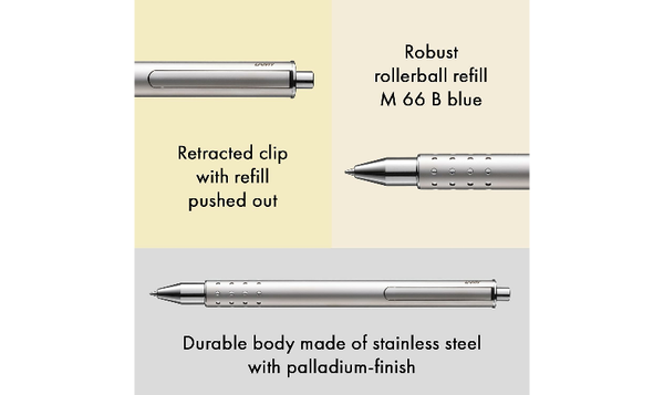LAMY 330 TR swift Palladium Rollerball Pen and Leather Pouch set