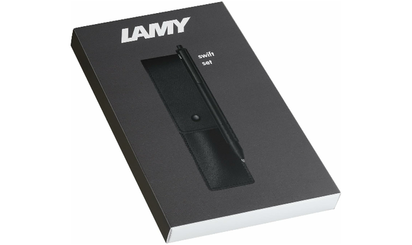 LAMY 331 TR swift Black Rollerball Pen and Leather Pouch Set