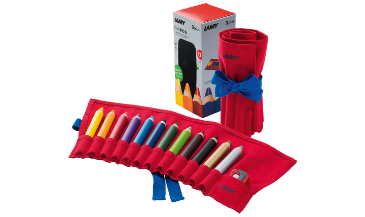 LAMY 3plus Coloured Pencils Fabric Case with 12 Pencils and Sharpener
