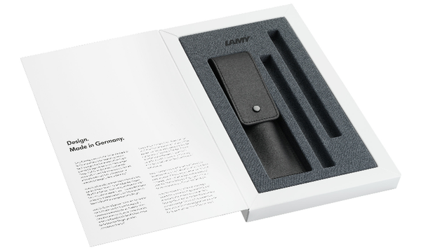 LAMY 240 KS econ Brushed Ballpoint Pen and Leather Pouch set