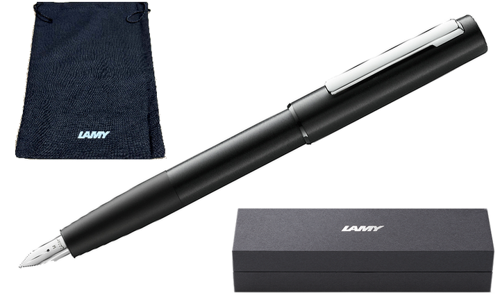 LAMY aion Fountain Pen Black - Gift Boxed - with FREE LAMY Drawstring Bag