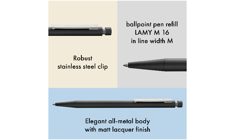 LAMY cp1 Ballpoint Pen Black - Gift Boxed - With FREE LAMY Drawstring Bag