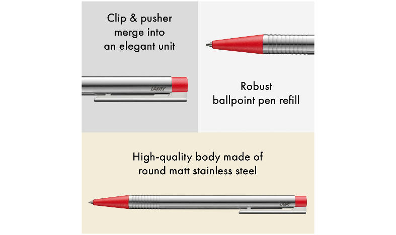 LAMY logo Ballpoint Pen Steel Red