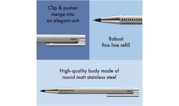 LAMY logo Brushed Steel Ballpoint Pen and Mechanical Pencil Set