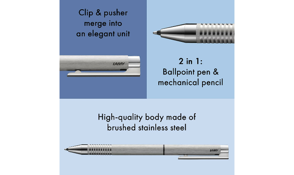 LAMY logo Twin Multi Pen Brushed Steel