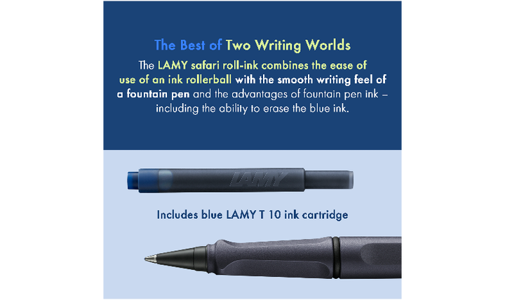 LAMY safari Ink Cartridge Rollerball Pen Steel Black