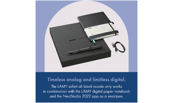 LAMY safari ncode Smart Pen and Notebook Set All Black