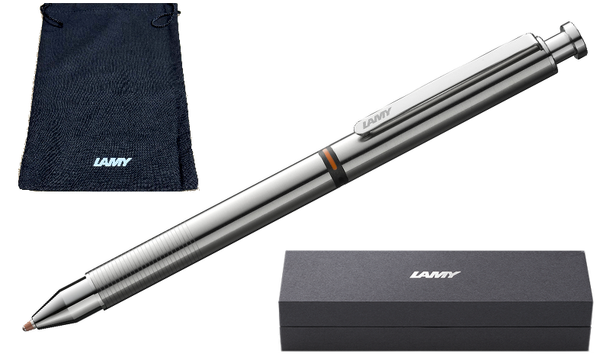 LAMY st Tri Pen Matt Stainless Steel - Gift Boxed - with FREE LAMY Drawstring Bag