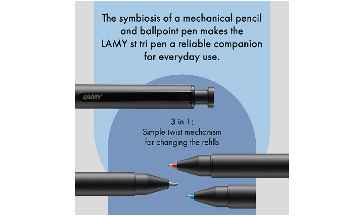 LAMY st tri pen Black - Gift Boxed - with FREE LAMY Drawstring Bag