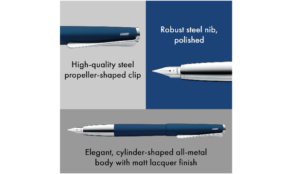 LAMY studio Fountain Pen Imperial Blue - Gift Boxed - with FREE LAMY Drawstring Bag