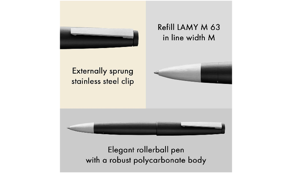 LAMY 2000 Rollerball Pen - Gift Boxed - with FREE LAMY Drawstring Bag