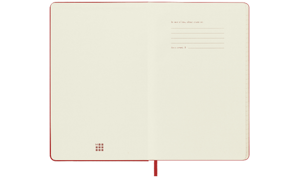 Moleskine Classic Collection Medium Hard Cover Notebook - Scarlet Red - Ruled