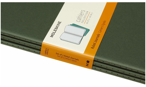 Moleskine Cahier Extra Large Journal 190x250 Myrtle Green - Plain or Ruled