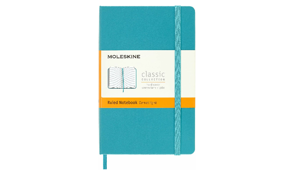 Moleskine Classic Collection Pocket Hard Cover Notebook - Reef Blue - Ruled