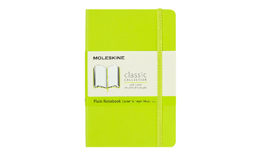 Moleskine Classic Collection Pocket Soft Cover Notebook - Lemon Green - Plain