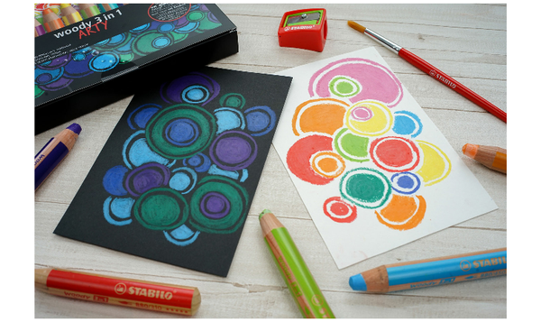 Multi-Talented Pencil - STABILO woody 3 in 1 - ARTY - Pack of 10 - Assorted Colours with Sharpener