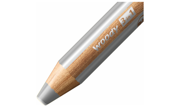 Multi-Talented Pencil - STABILO woody 3 in 1 - Pack of 18 - Assorted Standard and Pastel Colours with Sharpener and Paint Brush