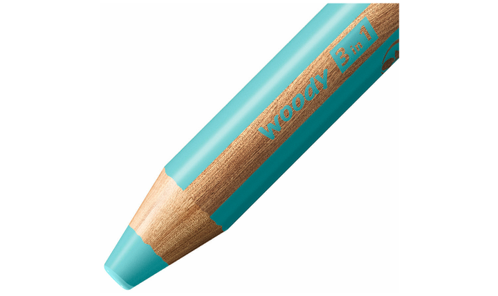 Multi-Talented Pencil - STABILO woody 3 in 1 - Pack of 6 - Assorted Pastel Colours with Sharpener