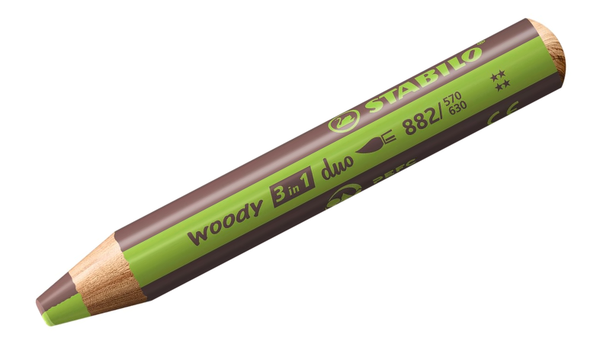 Multi-Talented Pencil - STABILO woody 3 in 1 duo - Pack of 10 - Assorted Colours with Sharpener