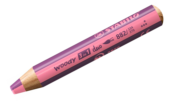Multi-Talented Pencil - STABILO woody 3 in 1 duo - Pack of 10 - Assorted Colours with Sharpener