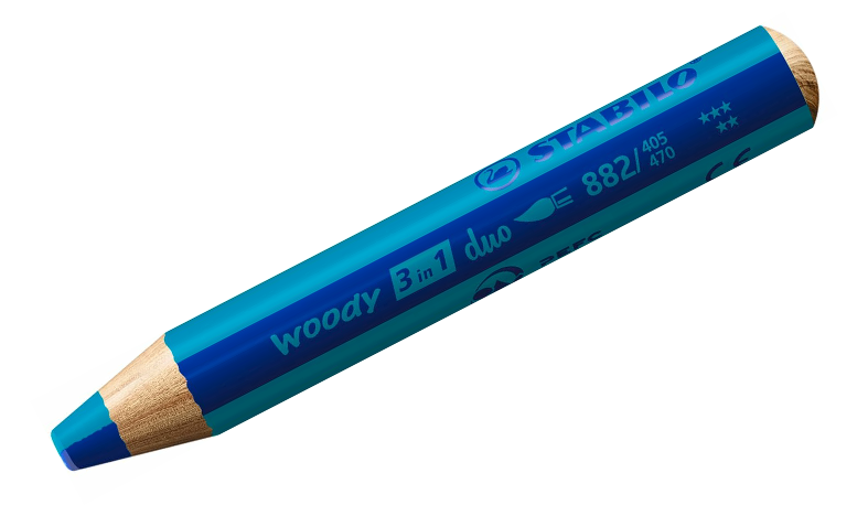 Multi-Talented Pencil - STABILO woody 3 in 1 duo - Pack of 10 - Assorted Colours with Sharpener
