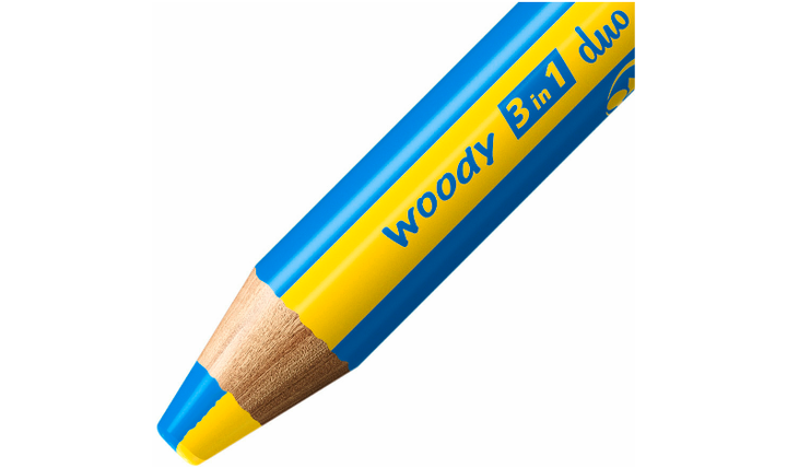 Multi-Talented Pencil - STABILO woody 3 in 1 duo - Pack of 6 - Assorted Colours with Sharpener