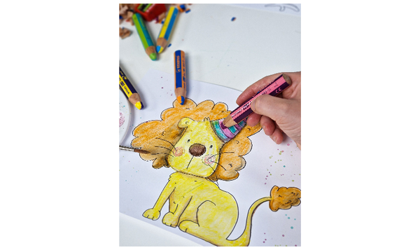 Multi-Talented Pencil - STABILO woody 3 in 1 duo - Pack of 5 - Assorted Colours with Sharpener