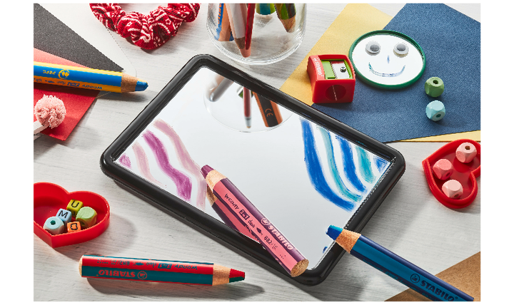 Multi-Talented Pencil - STABILO woody 3 in 1 duo - Pack of 10 - Assorted Colours with Sharpener