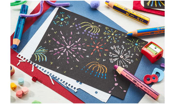 Multi-Talented Pencil - STABILO woody 3 in 1 duo - Pack of 6 - Assorted Colours with Sharpener