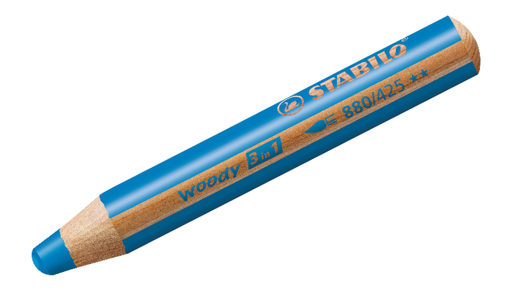 Multi-Talented Pencil - STABILO woody 3 in 1 - Pack of 6 - Birthday Edition - Tiger - Assorted Colours with Sharpener