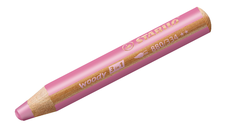 Multi-Talented Pencil - STABILO woody 3 in 1 - Pack of 10 - Birthday Edition - Assorted Colours with Sharpener