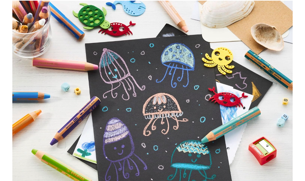 Multi-Talented Pencil - STABILO woody 3 in 1 - Pack of 10 - Birthday Edition - Assorted Colours with Sharpener