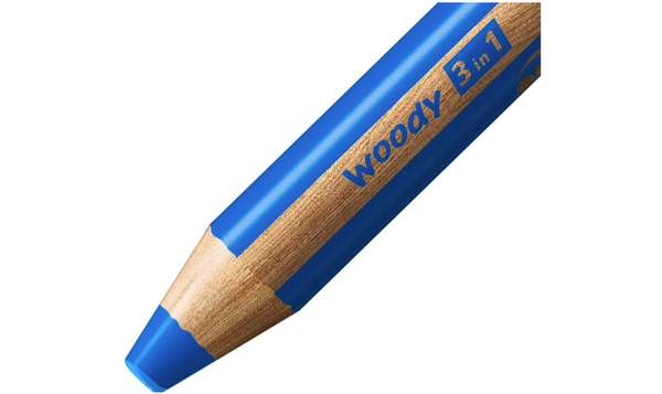 Multi-Talented Pencil - STABILO woody 3 in 1 - Pack of 6 - Birthday Edition - Tiger - Assorted Colours with Sharpener