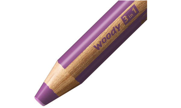 Multi-Talented Pencil - STABILO woody 3 in 1 - Pack of 6 - Birthday Edition - Unicorn - Assorted Colours with Sharpener