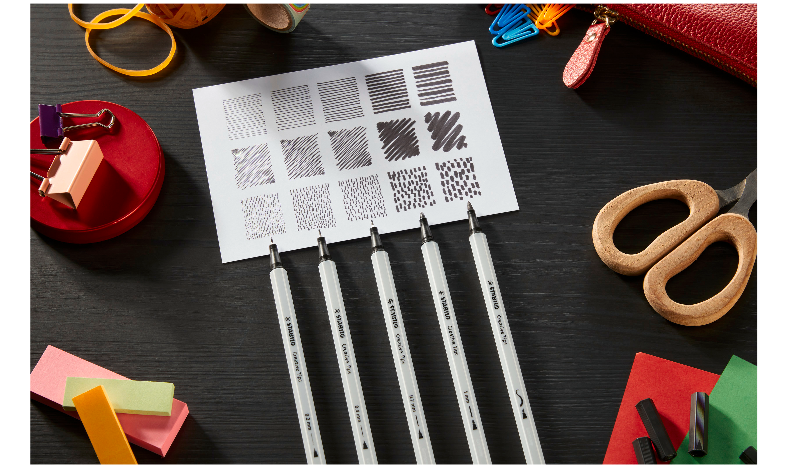 Multi-Tip Pen Set - STABILO Creative Tips - ARTY - Pack of 5 - Black