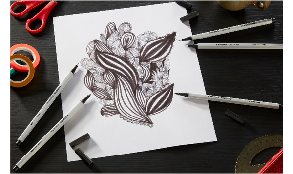 Multi-Tip Pen Set - STABILO Creative Tips - ARTY - Pack of 10 - Black and Light Grey