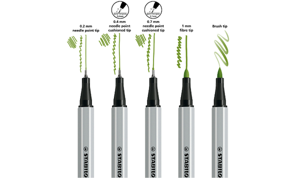 Multi-Tip Pen Set - STABILO Creative Tips - ARTY - Pack of 10 - Black and Light Grey