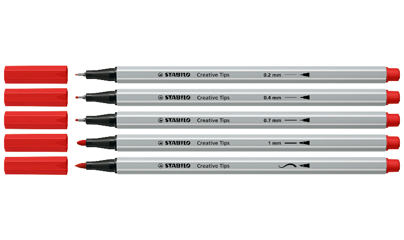 Multi-Tip Pen Set - STABILO Creative Tips - ARTY - Tin of 30 - CLASSIC - Assorted Colours