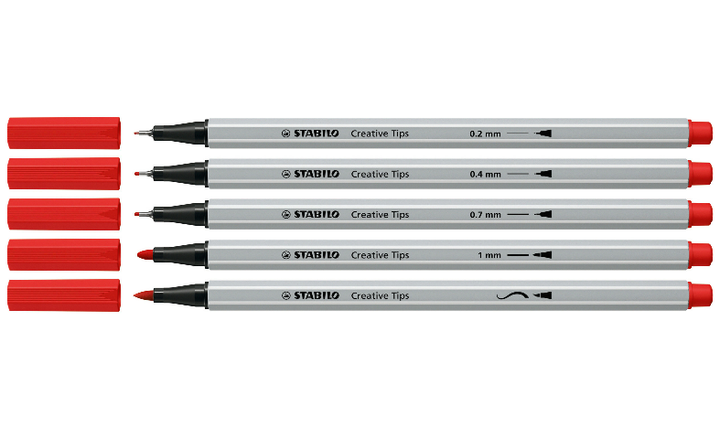 Multi-Tip Pen Set - STABILO Creative Tips - ARTY - Tin of 30 - CLASSIC - Assorted Colours