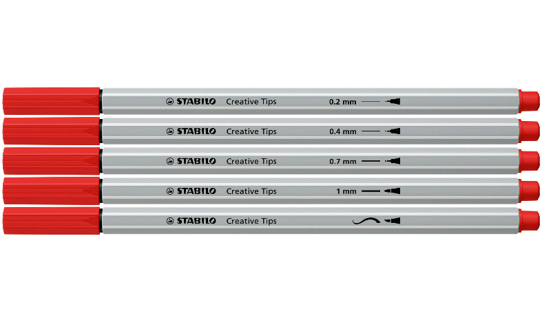 Multi-Tip Pen Set - STABILO Creative Tips - ARTY - Tin of 30 - CLASSIC - Assorted Colours
